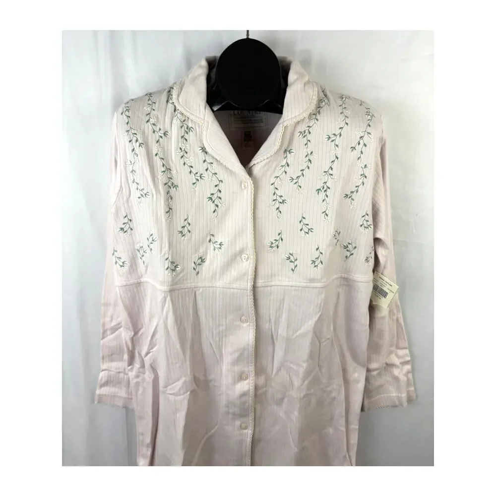 VTG Erika Intimates Country Cottons Nightgown‎ Women’s Pink Soft 90's Sleepwear